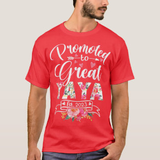 Promoted to Great Yaya Est 2023 Floral First Time T-Shirt