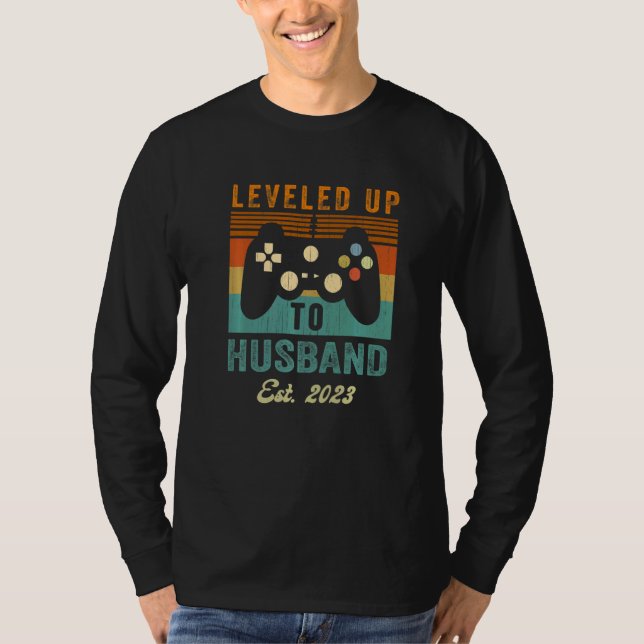 promoted to Husband 2023  Leveled up to Husband T-Shirt (Vorderseite)