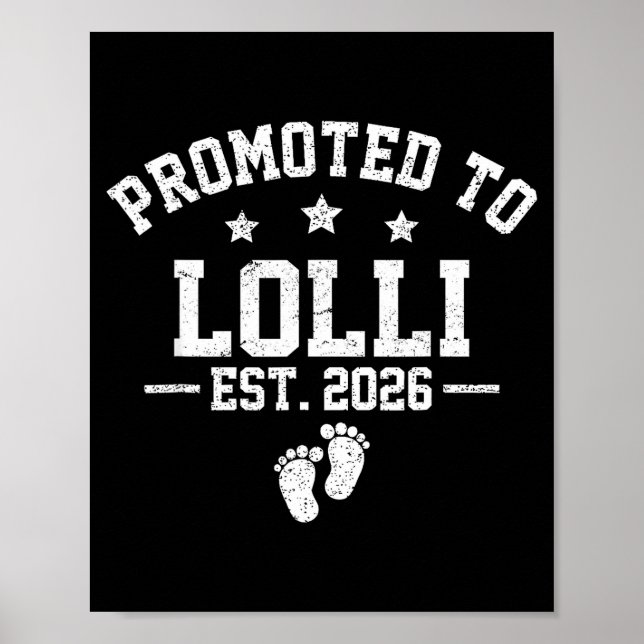 Promoted To Lolli Est 2026 Baby Announcement  Poster (Vorne)