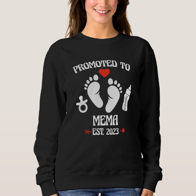 Promoted To Mema 2023 First Time New Grandma Pregn Sweatshirt (Vorderseite)