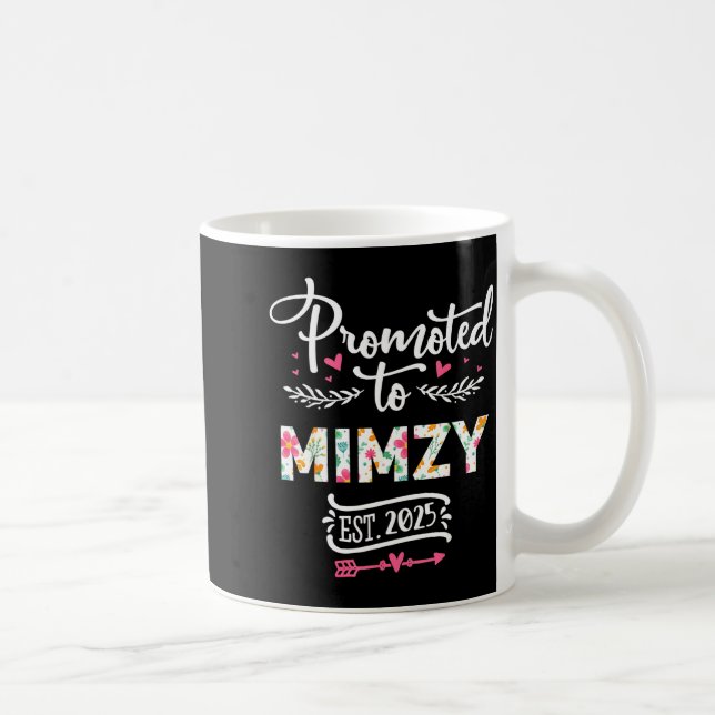 Promoted To Mimzy 2025 Cute Pregnancy Announcement Kaffeetasse (Rechts)