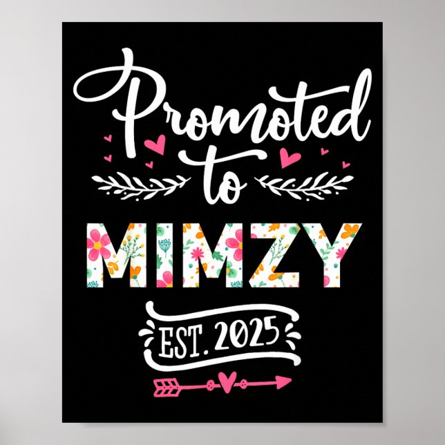 Promoted To Mimzy 2025 Cute Pregnancy Announcement Poster (Vorne)