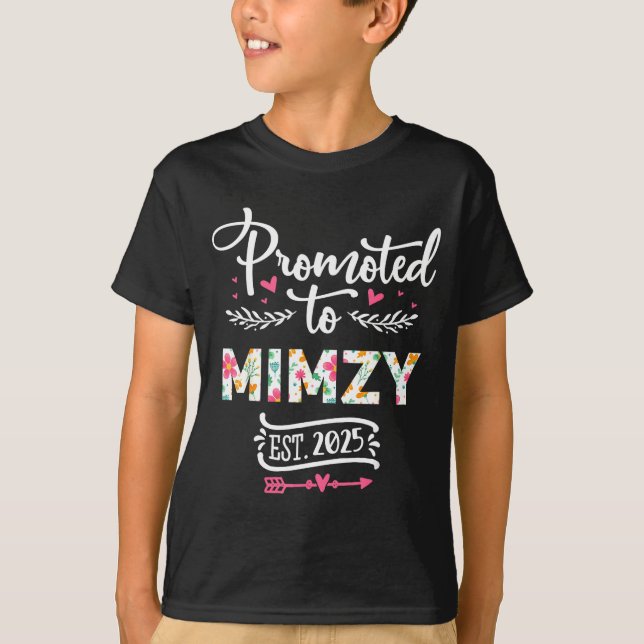 Promoted To Mimzy 2025 Cute Pregnancy Announcement T-Shirt (Vorderseite)