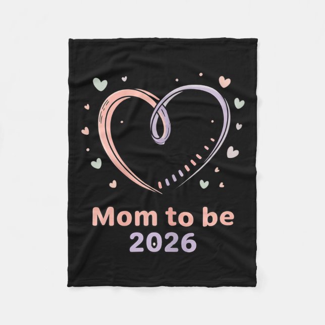 Promoted To Mom To Be Est. 2026 New Born Baby Moth Fleecedecke (Vorderseite)