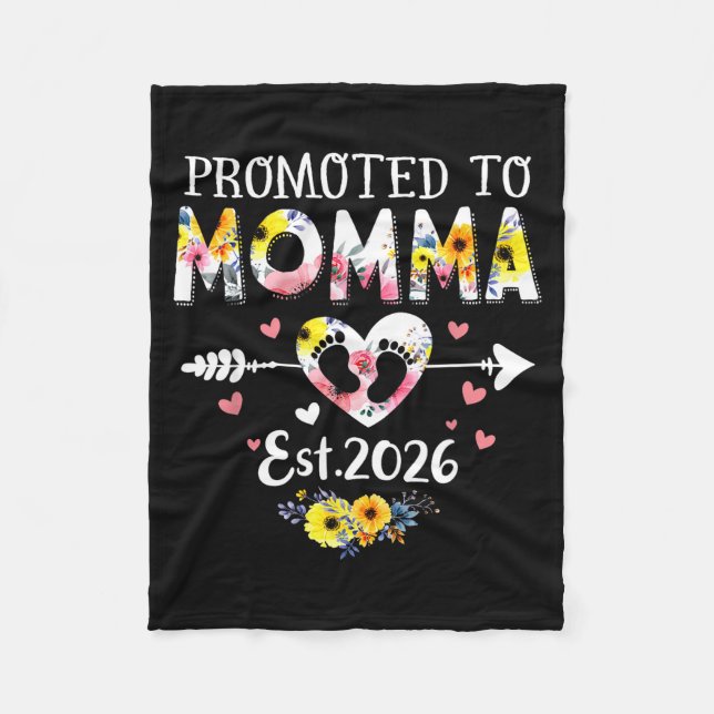 Promoted To Momma 2026 First Time New Grandma Preg Fleecedecke (Vorderseite)