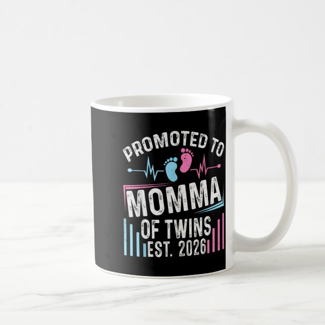 Promoted To Momma Of Twins Est 2026 Baby Shower Vi Kaffeetasse (Rechts)