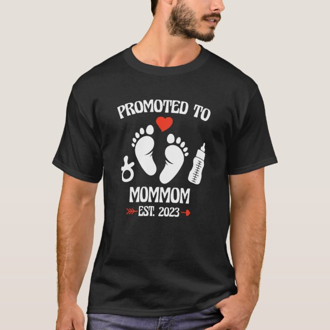 Promoted To Mommom 2023 First Time New Grandma Pre T-Shirt (Vorderseite)