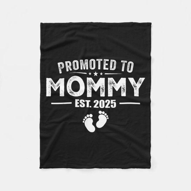 Promoted To Mommy 2025 Baby &amp; Mommy Funny For  Fleecedecke (Vorderseite)