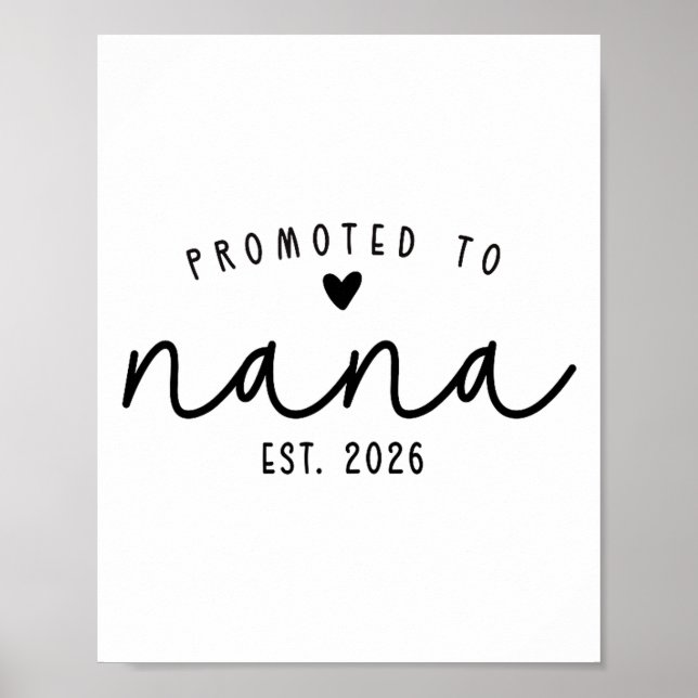 Promoted To Nana Est 2026 New Nana Mothers Day Wom Poster (Vorne)