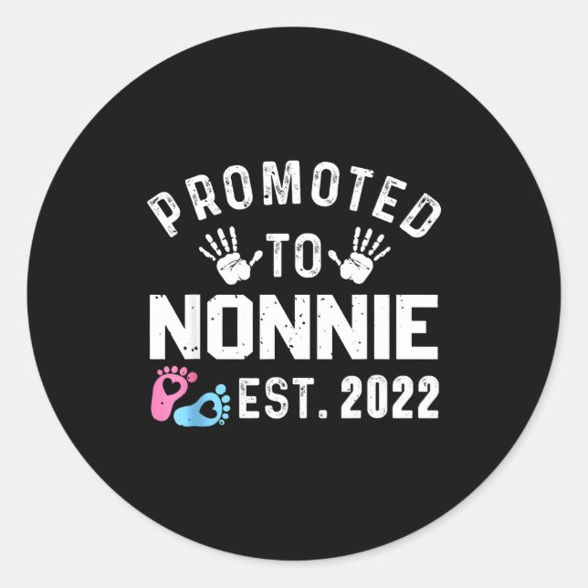 Promoted To Nonnie Est 2022 Funny New Nonnie  Runder Aufkleber (Vorderseite)