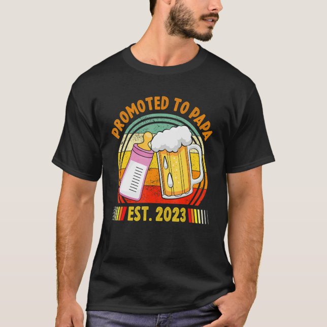 Promoted To Papa 2023 Pregnancy Soon To Be 2023 T-Shirt (Vorderseite)