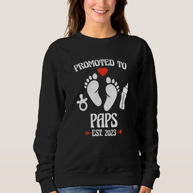 Promoted To Paps 2023 First Time New Grandpa Pregn Sweatshirt (Vorderseite)