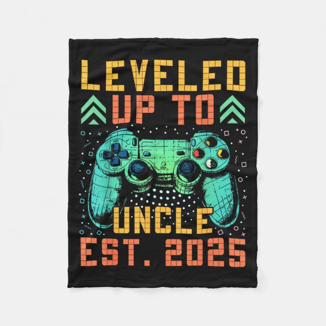 Promoted To Uncle 2025 Leveled Up To Uncle Est 202 Fleecedecke (Vorderseite)