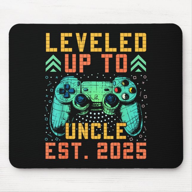 Promoted To Uncle 2025 Leveled Up To Uncle Est 202 Mousepad (Vorne)