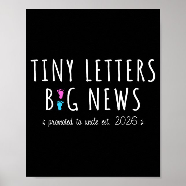 Promoted To Uncle 2026 - Baby Announcement First T Poster (Vorne)