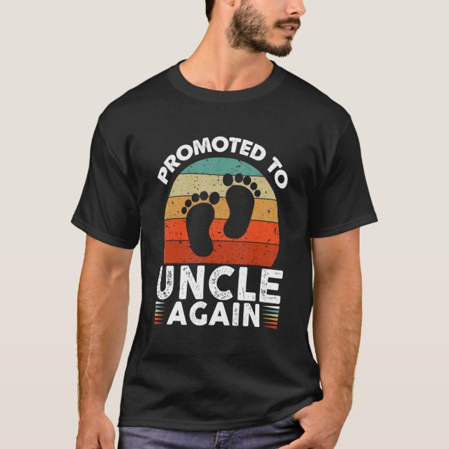 Promoted To Uncle Again Pregnancy Announcement 1 T-Shirt (Vorderseite)