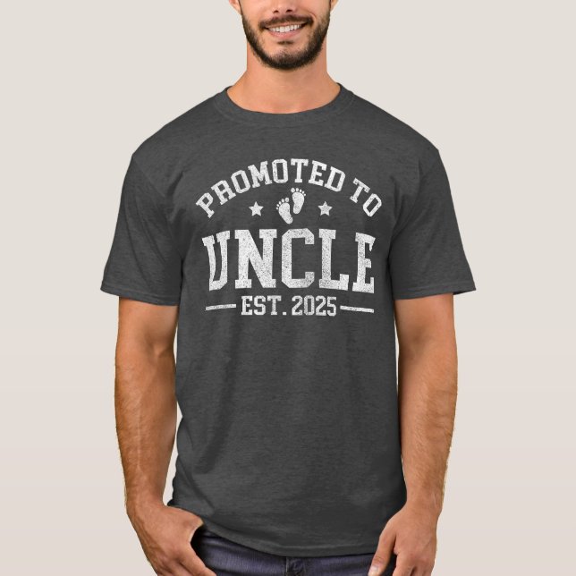 Promoted to Uncle est 2025 Baby Announcement for U T-Shirt (Vorderseite)