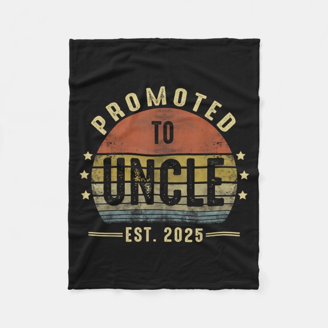 Promoted To Uncle Est 2025 New Uncle Fathers Day F Fleecedecke (Vorderseite)