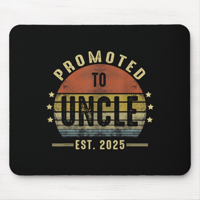 Promoted To Uncle Est 2025 New Uncle Fathers Day F Mousepad (Vorne)