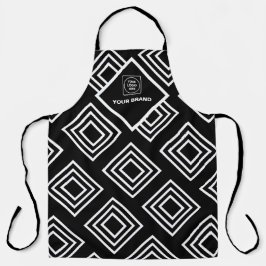 Promotional Company Logo Black White Branding Schürze