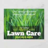 Promotional Lawn Care Post Card. Landschaftsgärtne