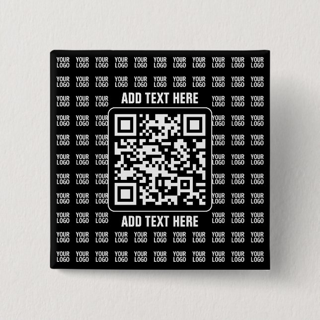 Promotional QR code (editable) plus Logo Pattern Button (Vorderseite)