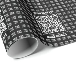 Promotional QR code (editable) plus Logo Pattern Geschenkpapier