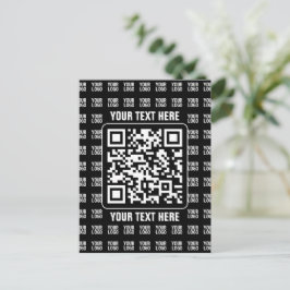 Promotional QR code (editable) plus Logo Pattern Postkarte