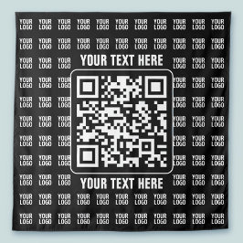 Promotional QR code (editable) plus Logo Pattern Wandteppich