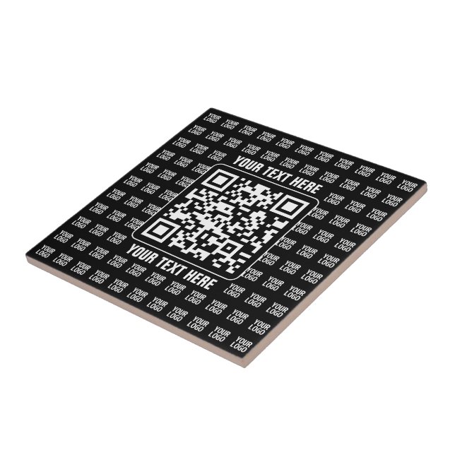 Promotionaler QR-Code (editierbar) mit Logo-Muster Fliese (Seite)