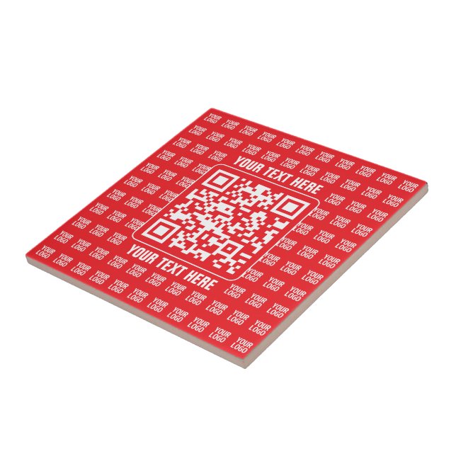 Promotionaler QR-Code (editierbar) mit Logo-Muster Fliese (Seite)
