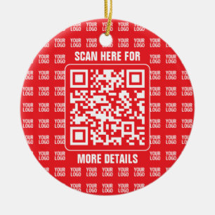 Promotionaler QR-Code (editierbar) mit Logo-Muster Keramik Ornament