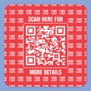 Promotionaler QR-Code (editierbar) mit Logo-Muster Quadratischer Aufkleber
