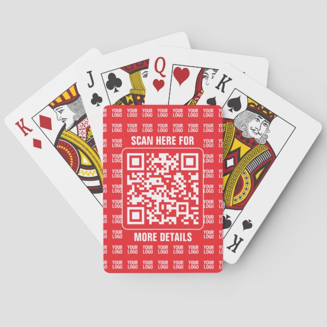 Promotionaler QR-Code (editierbar) mit Logo-Muster Spielkarten (Rückseite)