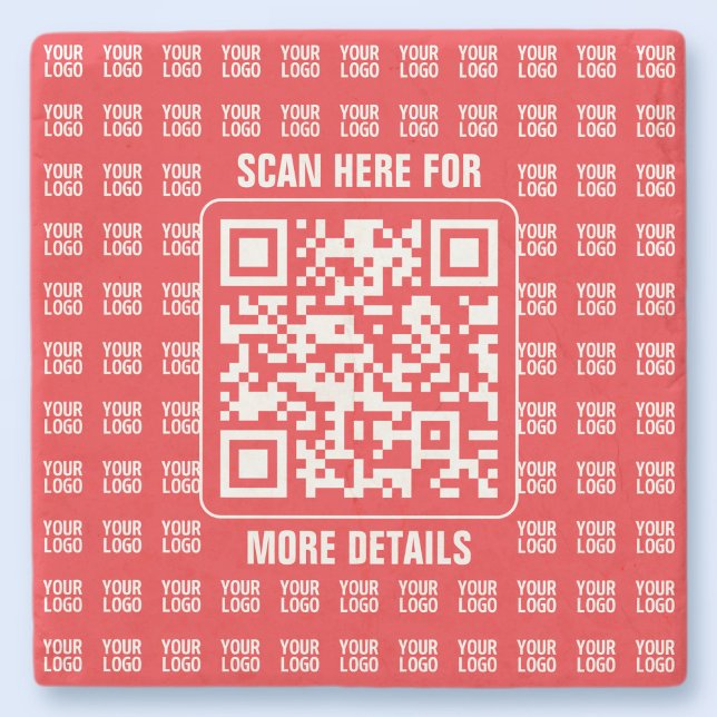 Promotionaler QR-Code (editierbar) mit Logo-Muster Steinuntersetzer (Von Creator hochgeladen)