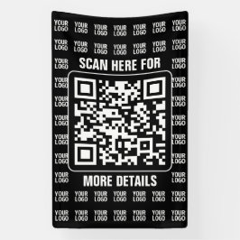 Promotionaler QR-Code (editierbar) plus Logo-Muste Banner