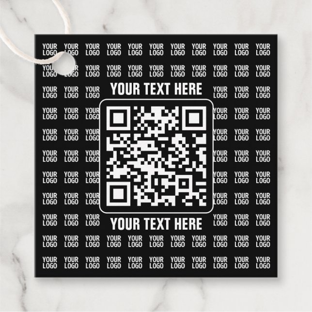 Promotionaler QR-Code (editierbar) plus Logo-Muste Geschenkanhänger (Vorderseite)