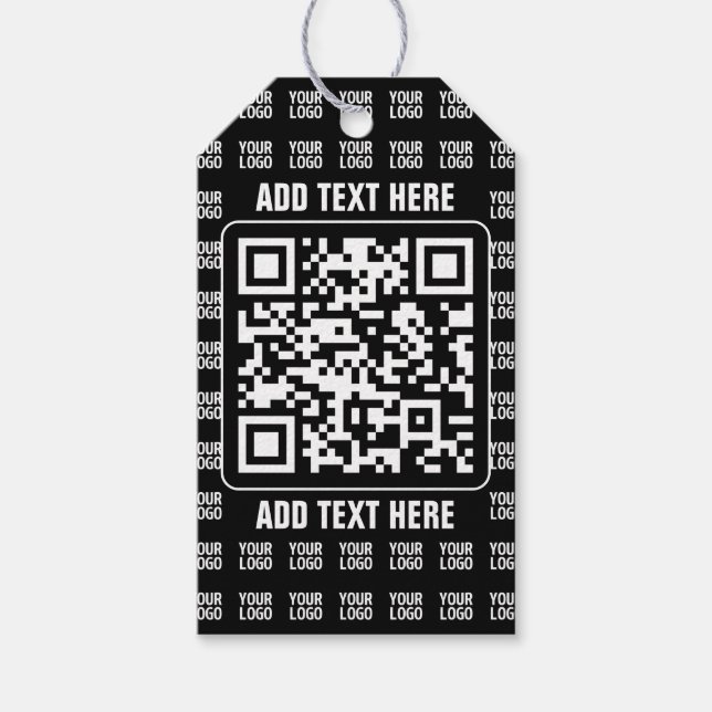 Promotionaler QR-Code (editierbar) plus Logo-Muste Geschenkanhänger (Vorderseite)