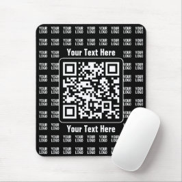 Promotionaler QR-Code (editierbar) plus Logo-Muste Mousepad