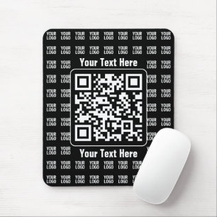 Promotionaler QR-Code (editierbar) plus Logo-Muste Mousepad