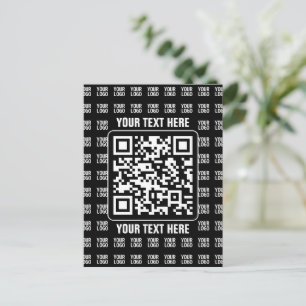 Promotionaler QR-Code (editierbar) plus Logo-Muste Postkarte