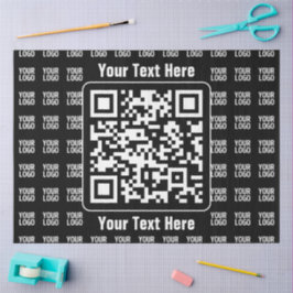 Promotionaler QR-Code (editierbar) plus Logo-Muste Seidenpapier