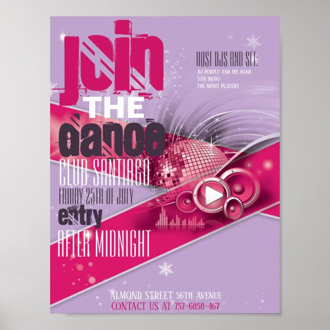 Promotionclub und Tanz Flyer Poster (Vorne)