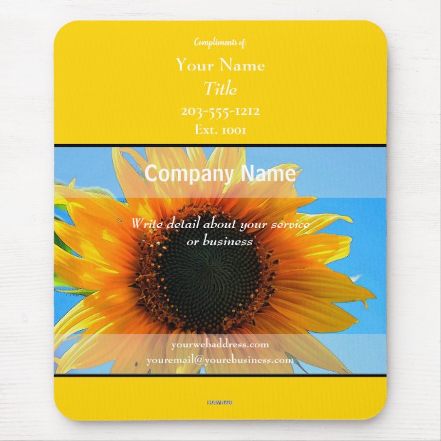 Promotionmousepad Gray mit Sonnenblume - HAMbyWG Mousepad (Vorne)