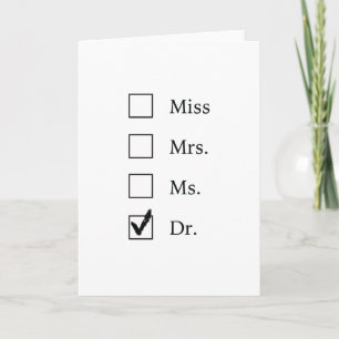 Promotionsgeschenke für Frauen Karte