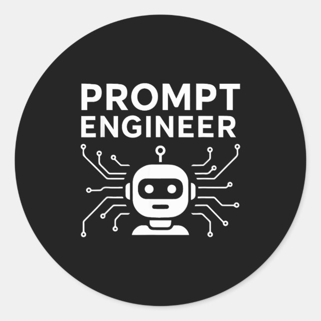 Prompt Engineer Apparel Funny Ai Tech Humor Gift  Runder Aufkleber (Vorderseite)