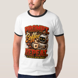 Prompt Kaffee Wiederholen .Ai Startet Nach Kaffee  T-Shirt