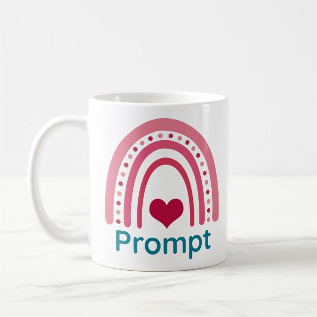 Prompt Viva Magenta Boho Rainbow Kaffeetasse (Links)