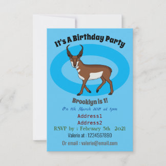 Pronghorn-Antiope-Cartoon Einladung