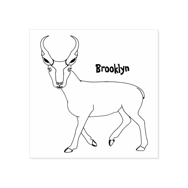Pronghorn-Antiope-Cartoon Gummistempel (Prägung)